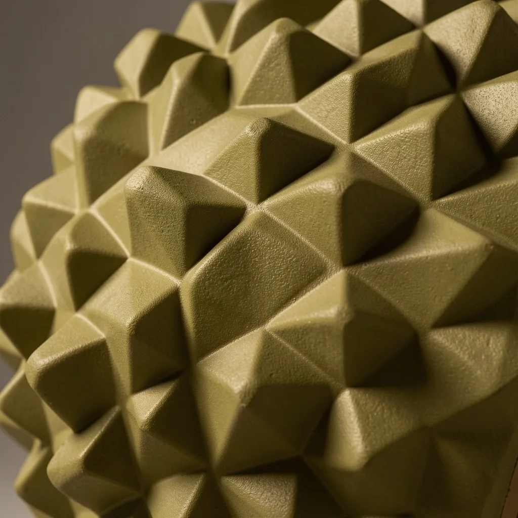 Close-up of grid texture on foam roller